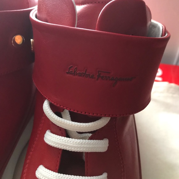 Salvatore Ferragamo Hightop Sneakers (RED)